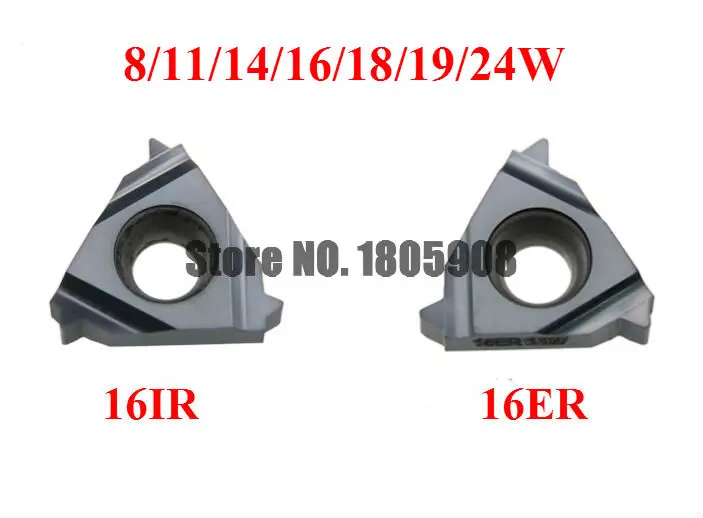 10PCS 16ER 16IR 8/11/14/16/18/19/24W, tungsten carbide turning threading insert Whitworth - 55 degree Balck coationg