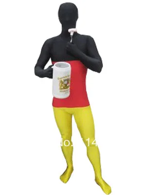 Flaga niemiec full body Spandex Zentai Suit