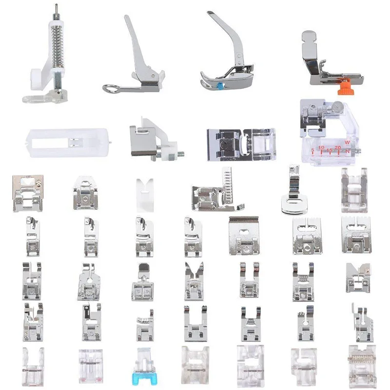 52pcs Domestic Sewing Machine Accessories Presser Foot Presser Feet Set for Babylock, Janome, Elna, Toyota, New Home, Simplicity