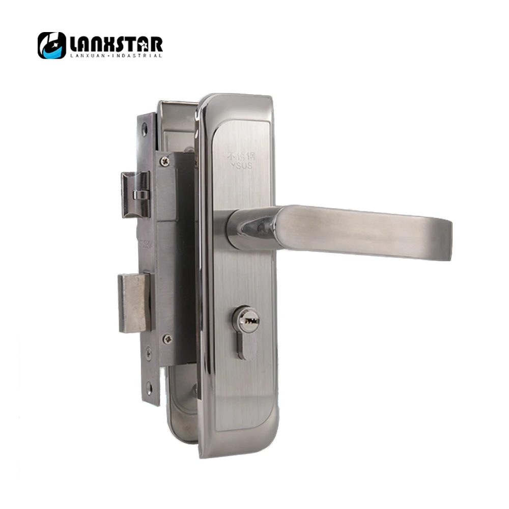 

Europe Style Genuine 304 Stainless Steel Interior Door Handle Lock Bedroom 50 Size Anti Insert Handle-lock