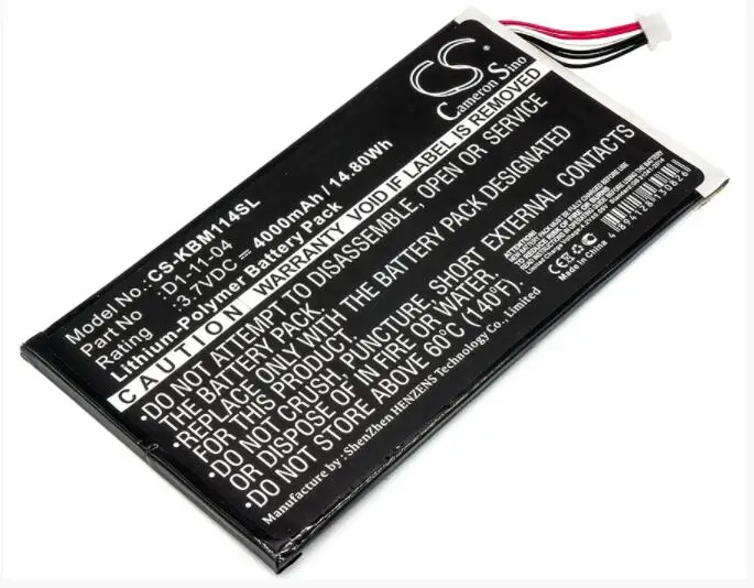 

Cameron Sino 4000mAh battery for KOBO K080-KDN-B Vox D1-11-04 Ebook, eReader Battery