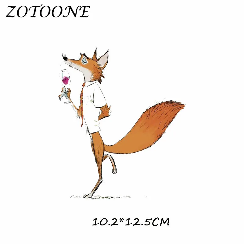 ZOTOONE Cute Warm Fox Patches Iron on Transfer Patches for Clothing Beaded Applique Clothes DIY Animal Accessory Decoration D