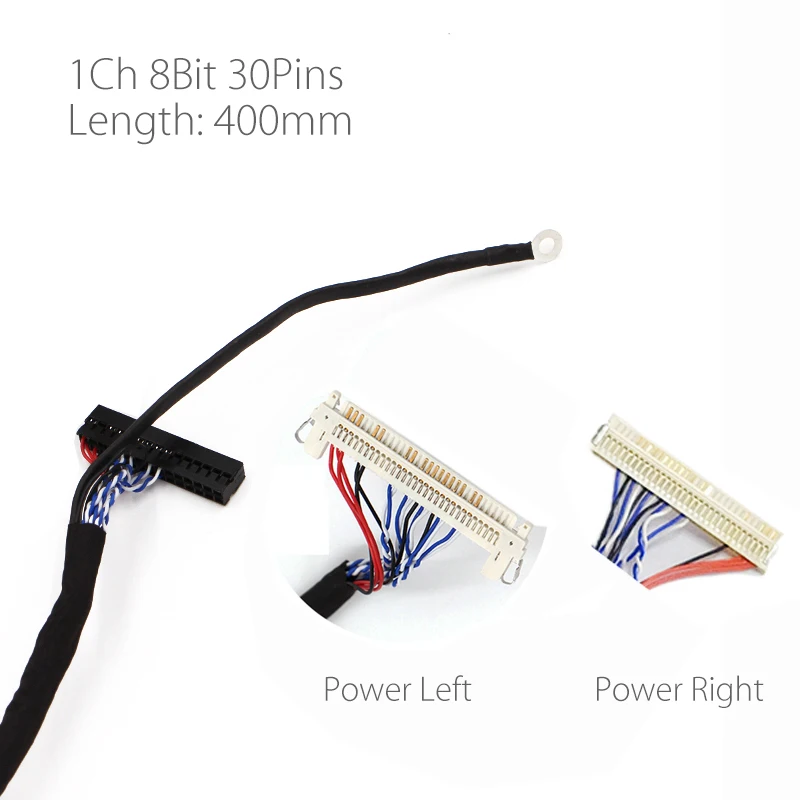 400mm LVDS Cable FIX-30P-D8 1ch 8-bit 30 pins 30pin single 8 line For 26-47 inch big screen panel 2 models