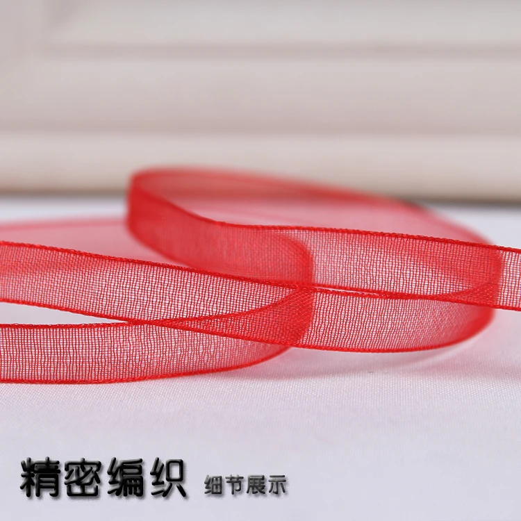Vendita calda 1/4 \'\'(6mm) nastro di Organza confezione regalo decorativa artigianato di nozze natale bianco rosa rosso nero nastri (10 metri/lotto)
