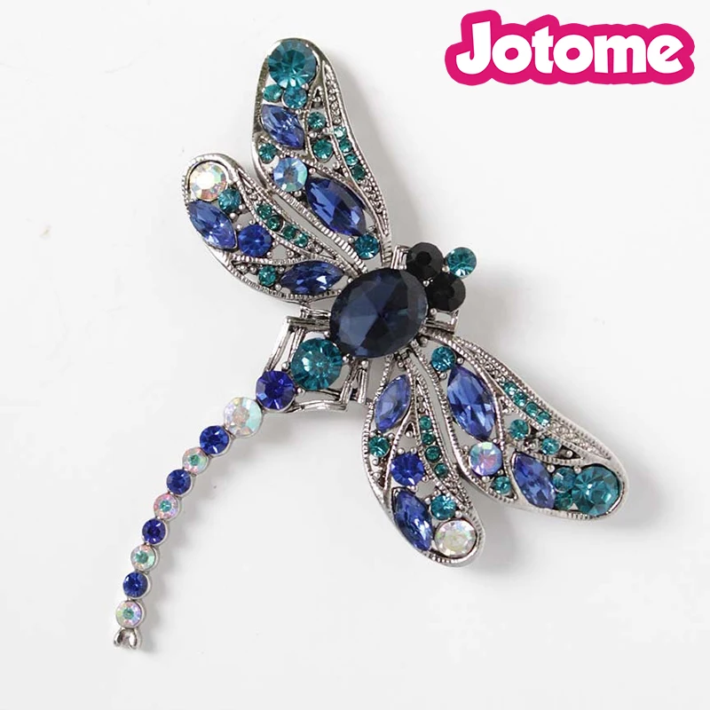 Fashioon Jewelry Rhinestone Blue Dragonfly Brooch Pin Animal Brooches Brooch Pin