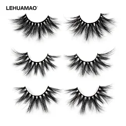 LEHUAMAO 25mm Eyelashes 5D Mink False Eyelashes Crisscross Strands Cruelty Free High Volume Mink Lashes Soft Dramatic Eye lash