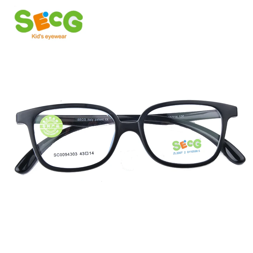 SECG Optical Strabismus Tough Children Glasses Round Big Frame Plastic Titanium Glasses Children TR90 Kids Eyewear Gift Strap