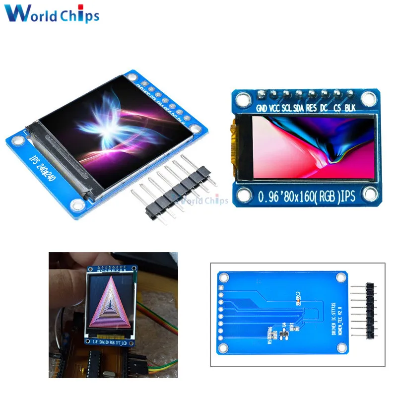 

0.96 1.3 inch 1.44" 1.8" Serial 128*128 128*160 80*160 240*240 65K SPI Full Color TFT IPS LCD Display Module Board Replace OLED