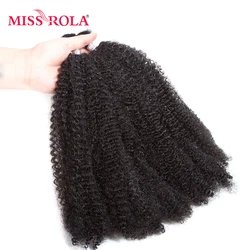 Miss Rola Synthetic Afro Kinky Weave Hair Extensions 2pcs/lot 1B# Color Crochet Braid Hair Weaving 85g 12inch Curly Hair