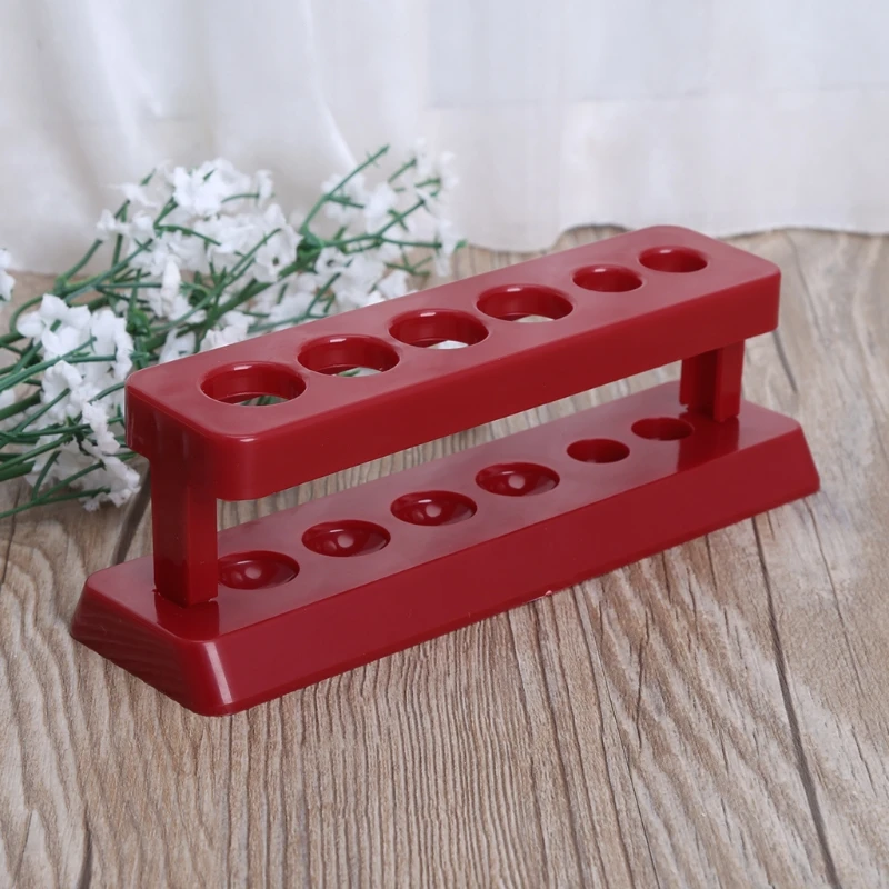 1pcTest Tube Holder 6 Hole Plastic Rack Red Stand Burette Stand Shelf Laboratory