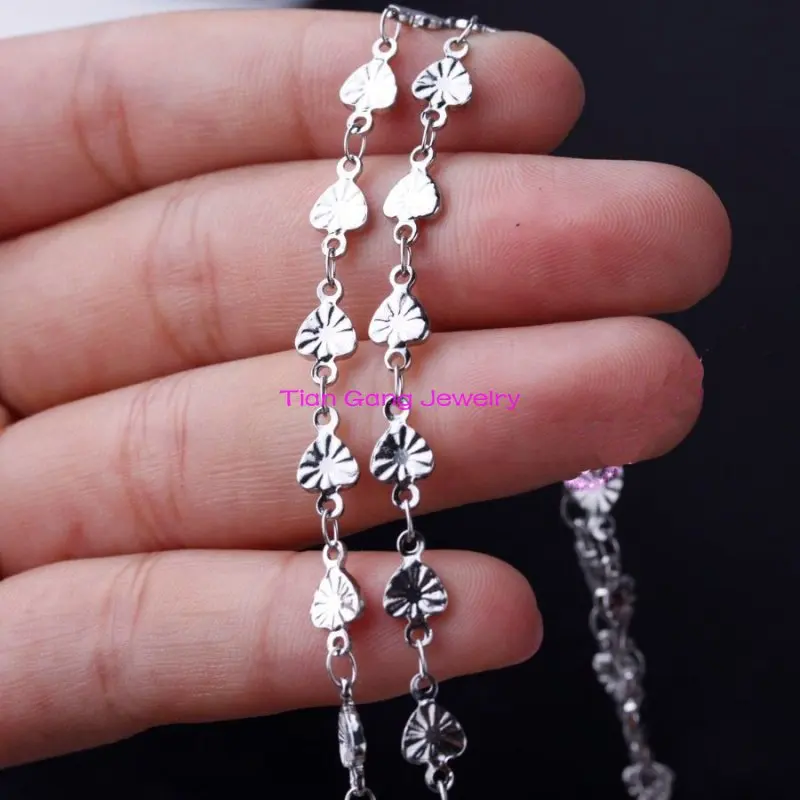 

Lots Price 5meters Stainless Steel 5mm Lovely Girls Solid Heart Chain Link DIY Jewelry wholesale jewellery bulk lots