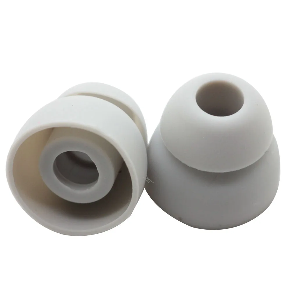 POYATU Double Flange Ear tips Tips For Powerbeats 2 Powerbeats3 Wireless Headphones Replacement Silicone Ear tips Ear Buds Grey
