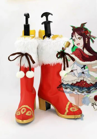 Bottes de Cosplay de noël pour femmes adultes, accessoires de Costume, bottes de fête d'halloween, Sakurauchi Riko