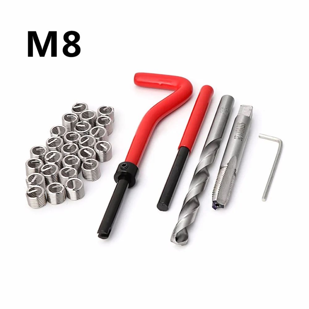 

30Pcs M8 Thread Pro Repair Insert Kit Auto Repair Hand Tool Set For Car Damaged Repairing Tools Accessories