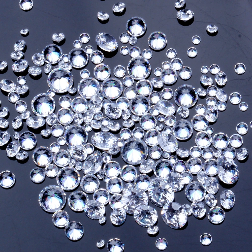 

200pcs 0.8~4mm Or Mix Sizes 5A White Round Cut Silver Color For Woman Jewelry Loose Cubic Zirconia DIY CZ Gems