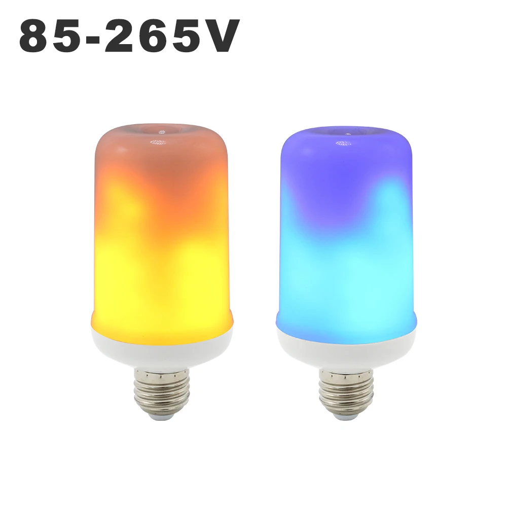 99LEDs E27 LED Flame Bulb 3 modes + Gravity Sensor Fire Light Blue AC85-265V Flickering Emulation Flame Effect Lamp Mood Creator