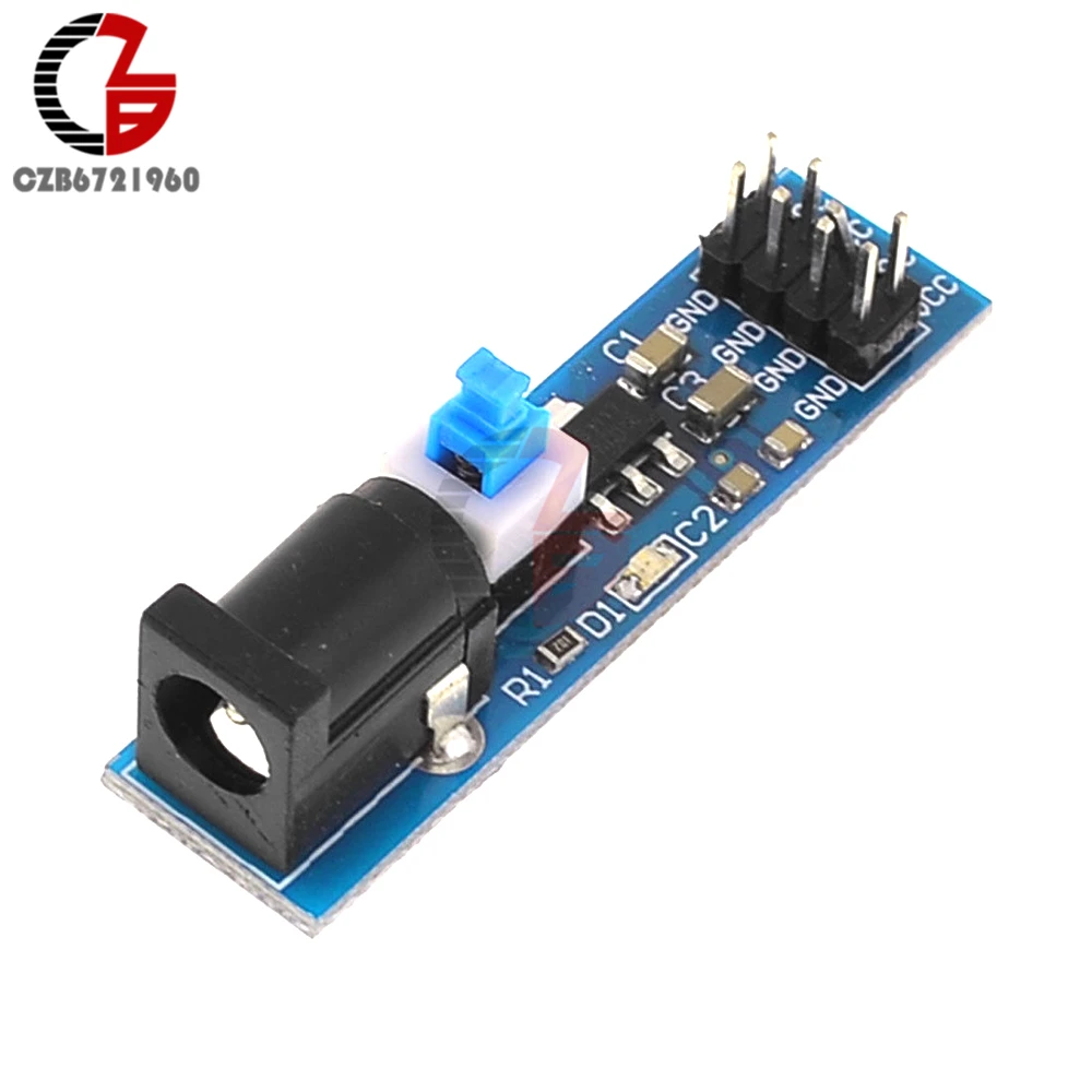 AMS1117 DC 3.3V 5V Power Supply Voltage Regulator Module Self-locking Switch DC Jack Socket