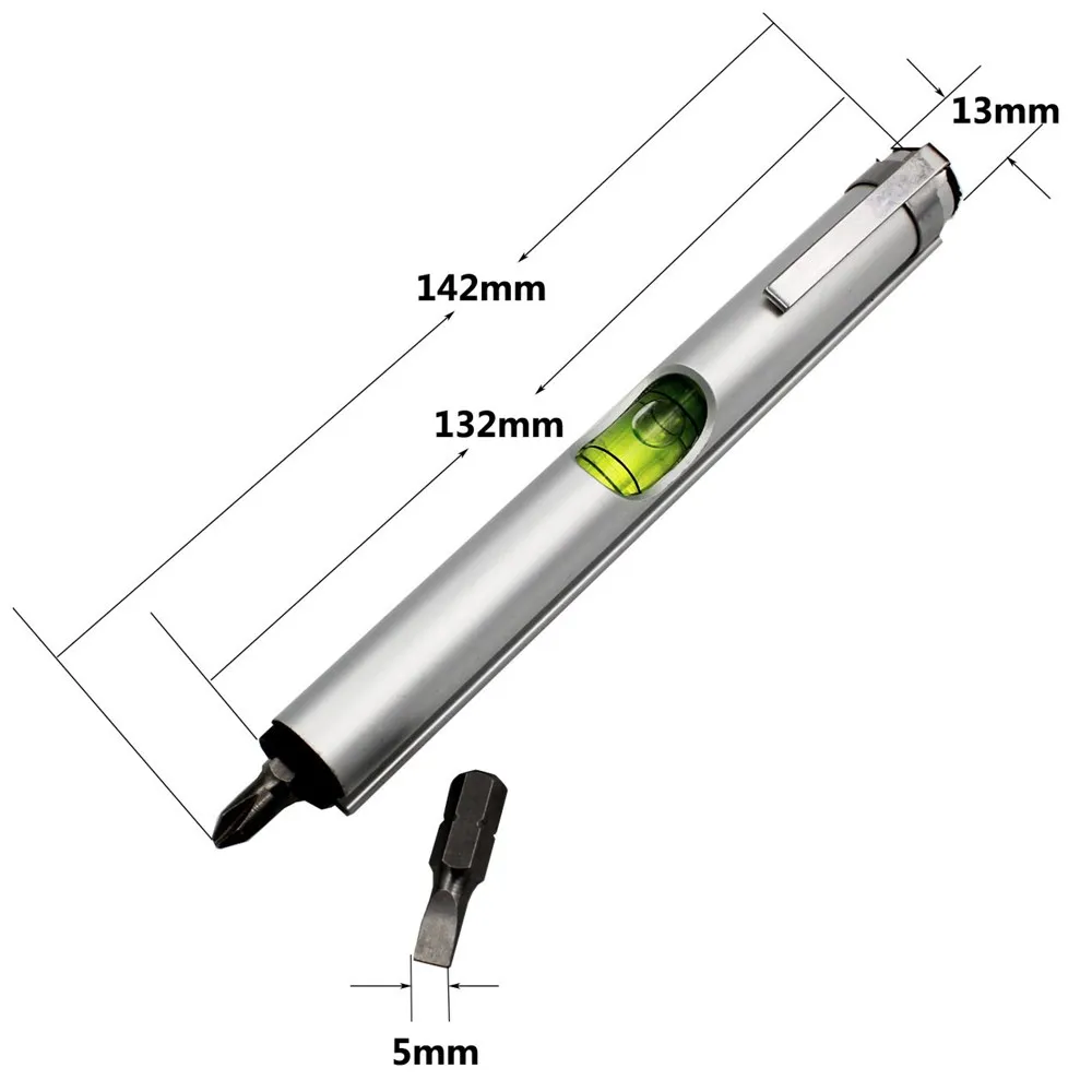 HACCURY Mini Pen Level Bubble Spirit Level with Magnetic screwdriver