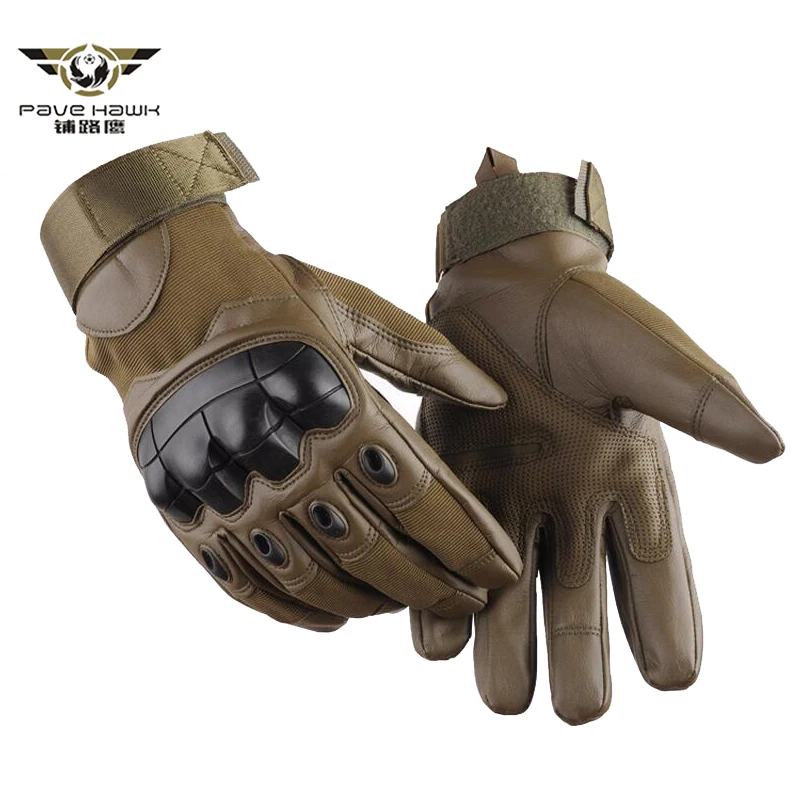 PU Leather Finger Hard Knuckle Full Finger Gloves Airsoft Paintball Bicycle Shooting Protection PU Leather Men Glove