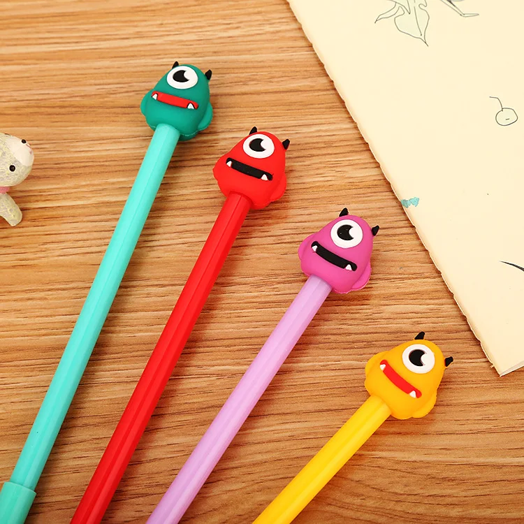 

100 PCs Creative Cartoon One-eyed Beast Neutral Pen Cute Student Stationery Office Supplies Water Signature Pen Kawaii School