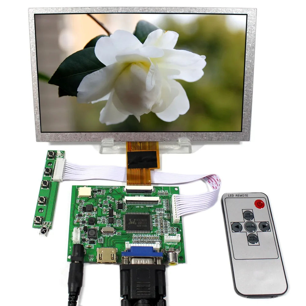 

H DMI+VGA+2AV LCD Controller Board With 8inch 1024x600 ZJ080NA-08A LCD Screen