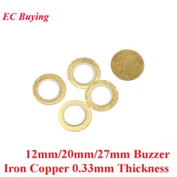 100pcs 12mm 20mm 27mm Thickness 0.33mm Iron Copper Piezo Disc for Buzzer Pressure Sensor Speaker DIY Electronic For Arduino