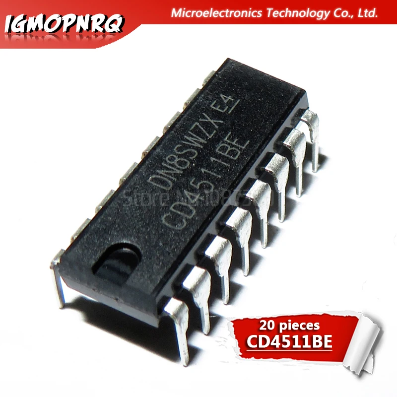 20pcs CD4511BE CD4511 HEF4511 DIP-16 Codificadores, Decodificadores, Multiplexadores & BCD-7-Seg Demultiplexadores S