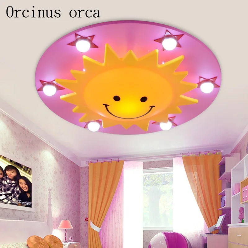 

LED children's room ceiling lamp eye care master light boy girl star sun cartoon lamp lighting Postage free
