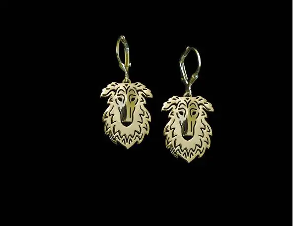 Unique Handmade Hollow Borzoi Earrings Pet Lovers Gifts Idea