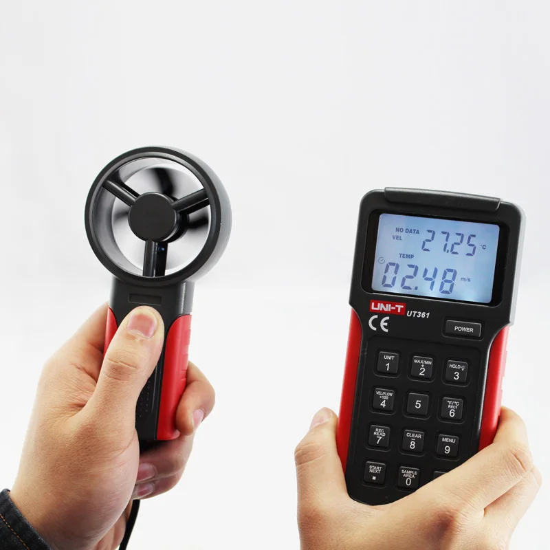 UNI-T UT361 Anemometer wind speed temperature tester Wind Count Units Switch Wind Speed Display