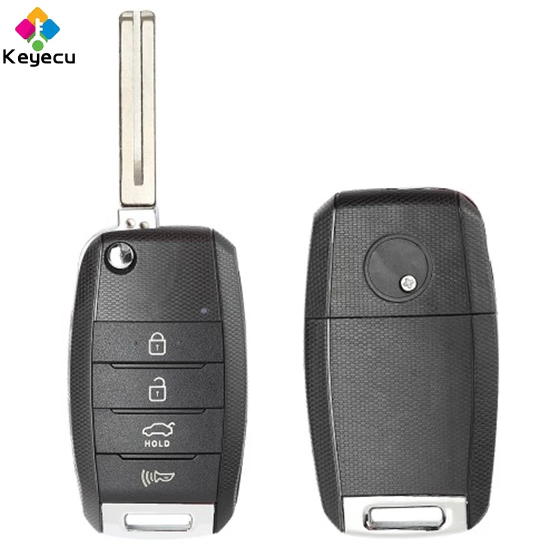 KEYECU Upgraded Flip Remote Control Car Key With 4 Buttons 433MHz ID46 Chip for Kia Sorento 2016 2017 Fob FCC ID: OSLOKA-910T