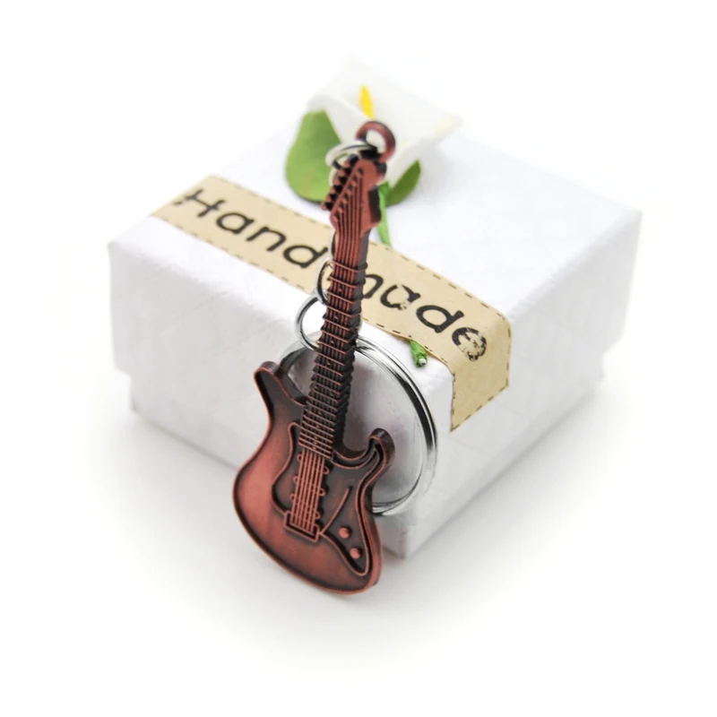 Mini portachiavi per chitarra Vintage in metallo gadget per uomo novità portachiavi su borsa bigiotteria per auto gioielli da donna regalo per la