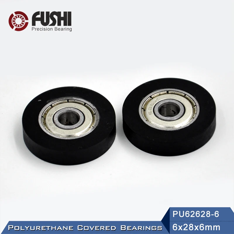 

PU 626 Polyurethane Covered Bearing 6*28*6 mm ( 2 Pcs ) Shaft 6mm PU62628-6 Urethane Cover PU626 Bearings