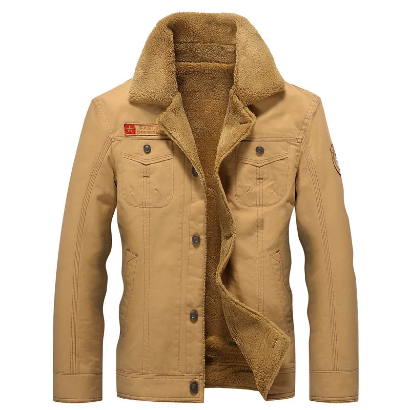 

Winter mens outdoor military hiking Jacket cotton thick Air Force Pilot MA1 coat Male Warm fur collar outwear 5XL