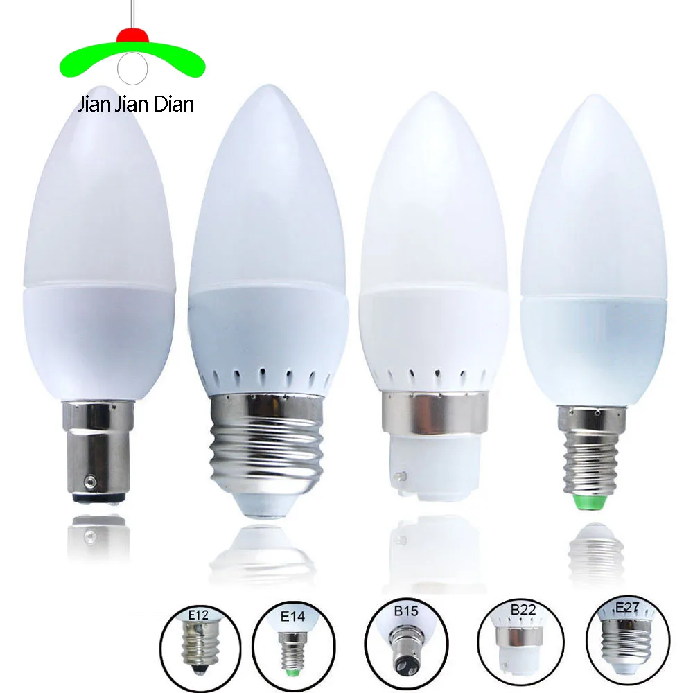 

10pcs E14 E27 E12 B22 B15 LED Candle Light Corn Bulb Lamp 3W 5W 7W 9W 12W 110V 220V Chandelier Spotlight Warm White Cold White