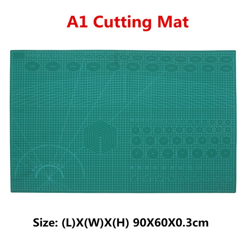 A1 PVC Penyembuhan Diri Rotary Cutting Mat Double-Sided Quilting Garis Grid Dicetak Papan DIY Patchwork Kerajinan Alat Pemotongan papan