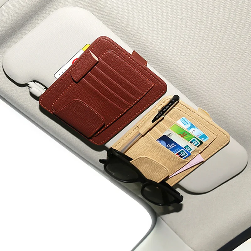 Car Styling Auto Car Sun Visor Clip for Sun Glasses Sunglasses Credit Card Pen Holder Clip  Storage Bag Fastener Clip Mat