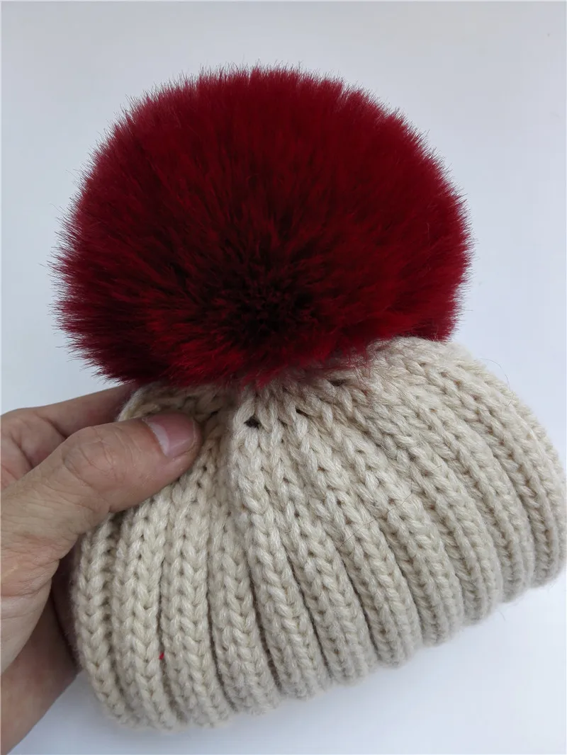 Winter Multicolor Soft Artificial Fox Fur Pom pom Polyester Pompoms For Knitted Beanies Hats And Key Chain Clothing Accessories