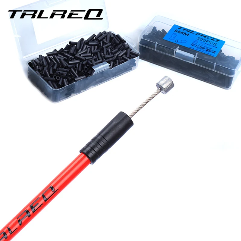 

RISK 100/500pcs Pro Road Bike Brake Cable End Caps MTB Gear Shift Cable Bicycle Brake Line Pipe Cable Cap Sets 4mm 5mm