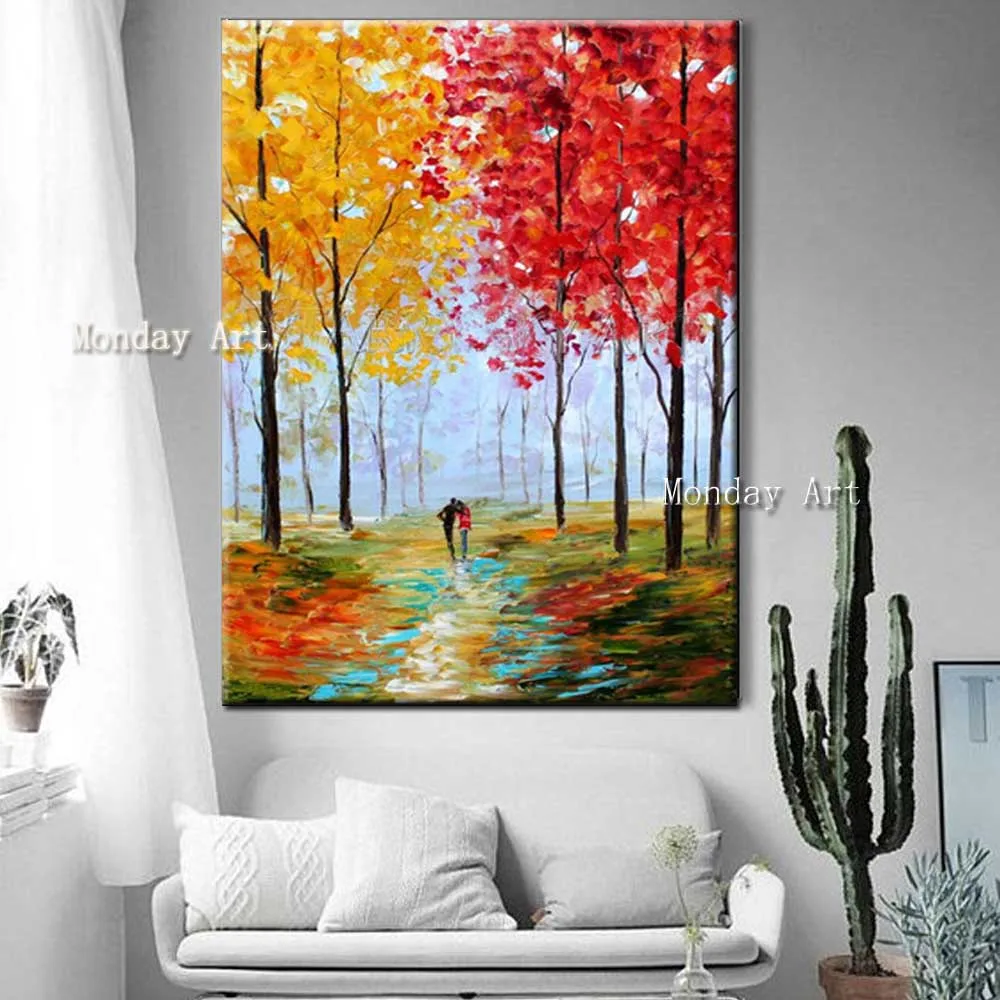 

100%Handpainted canvas painting Autumn Scenery Oil Painting modern painting Wall Picture for Living Room decorative wall picture