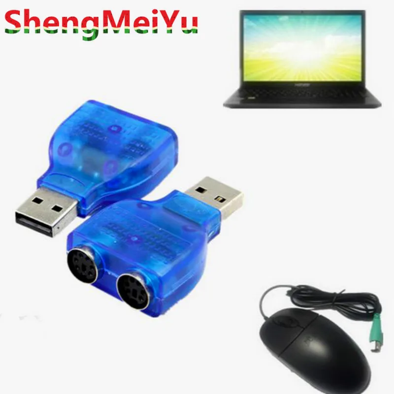 Slim USB 2.0 to PS/2 adapter dongle To use your PS/2 Keyboard/Mouse on a USB port computer accessories  Drop Shipping