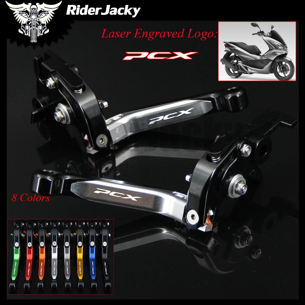 Logo PCX Sliver+Black CNC Motorcycle Brake Clutch Levers For Honda PCX 125 150 PCX125 PCX 150 2010 2013 2014 2015 2016 2017 2018