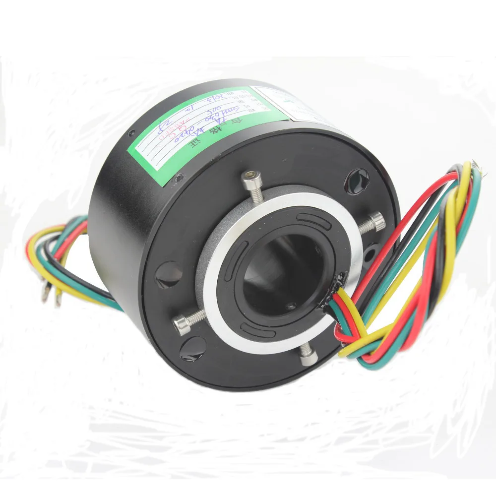 Rotary union joint slip ring 10A/6 circuits of bore size 30mm through hole slip ring