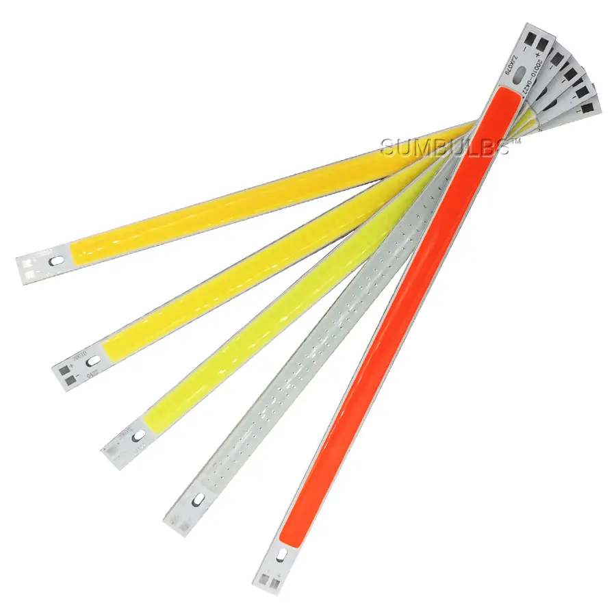 Big Promotion DC 12V LED COB Strip Bulb 1000LM 10W LED Bar Lights Lamp 200*10MM Warm Pure White Blue Red Green Yellow Lighting