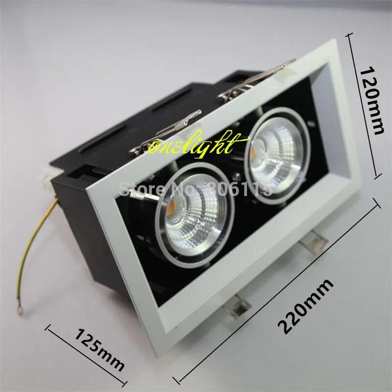 2X Dimmable 2*10W 20W COB LED Downlights Warm White Cool White Double Heads 20W 2000lm LED Recessed Down Lamp AC110V/220V