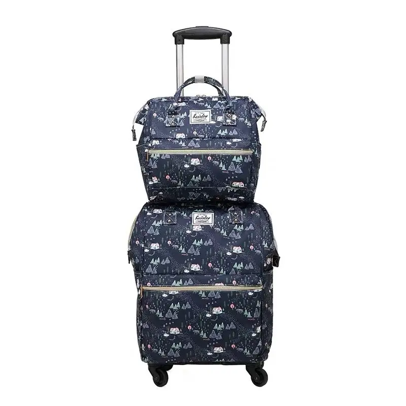 New Rolling Luggage bag On Wheels Girl Fashion Trolley suitcases with handbag Women Shopping Trolley bag Rolling Luggage Sets