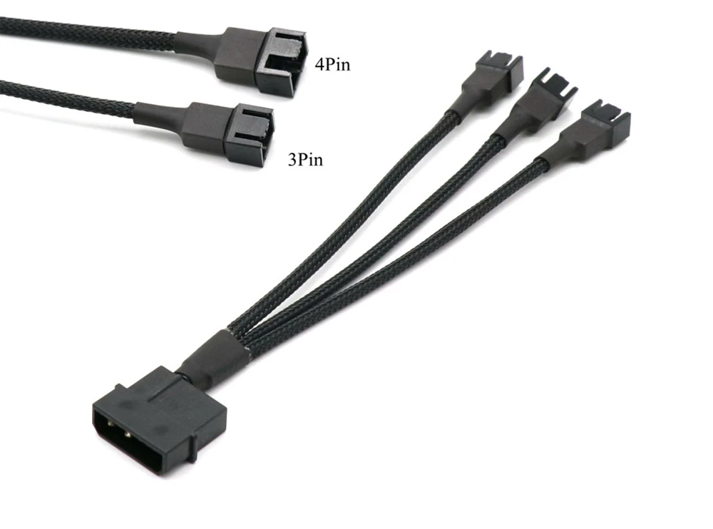 Angitu 12 В 4-контактный Molex на 3xFan 3-контактный/4-контактный кабель адаптера питания 4-контактный IDE на 3-контактный 3-контактный вентилятор/4-контактные ШИМ-кабели 1007 22AWG