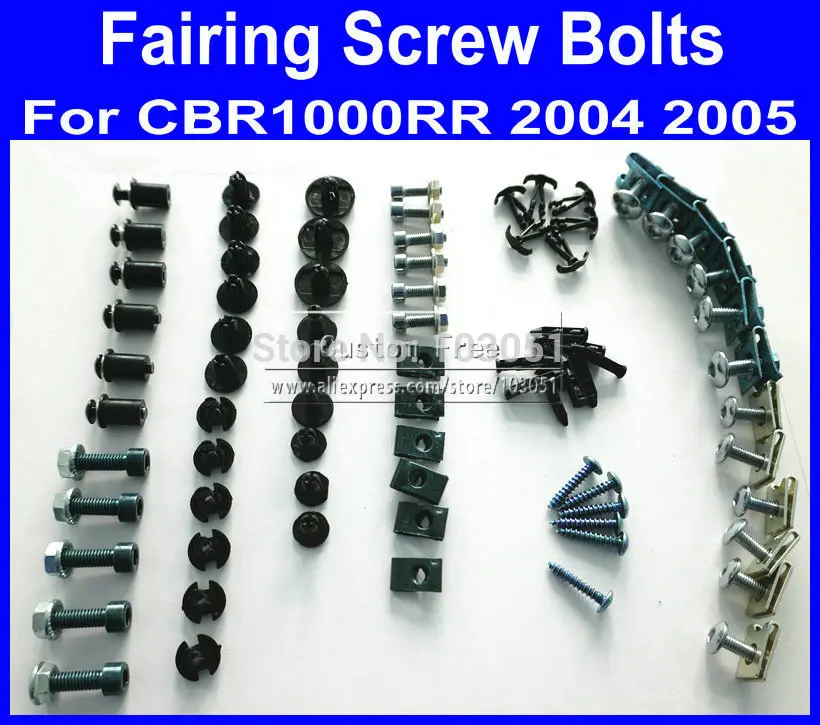 Motorcycle Fairing common screws bolt for Hona CBR1000RR 2005 2004 CBR 1000RR 05 04 CBR 1000 black fairings bolts screw pa