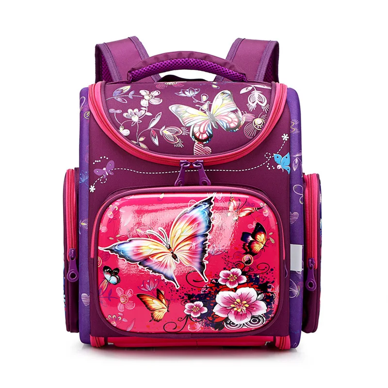 New Kids School Backpack Boys Girls Orthopedic 3D Cartoon Butterfly Knapsack Children School Bags Kids Satchel mochila escolar