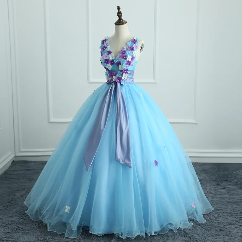 Quinceanera Jurken Sexy V-hals Baljurk Kant Prachtige Party Prom Foraml Homecoming Jurken Aangepast